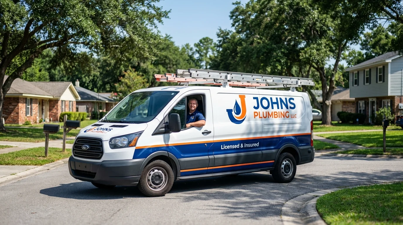 Johns Plumbing LLC service van in Lindley, NY